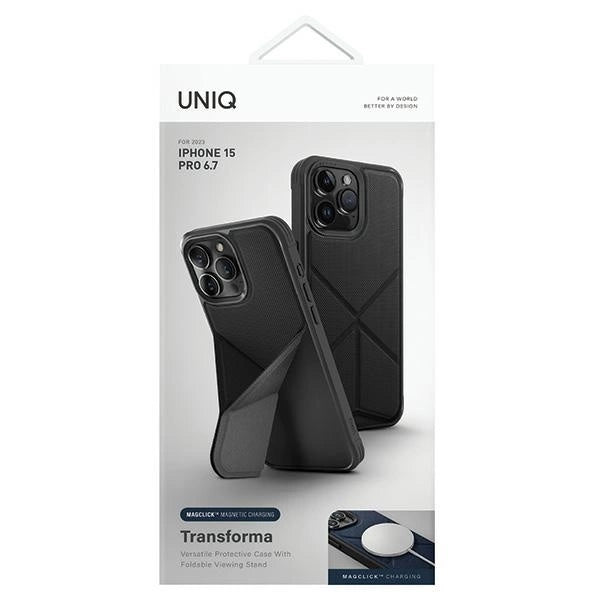 Uniq Transforma Magclick Charging case for iPhone 15 Pro Max - black