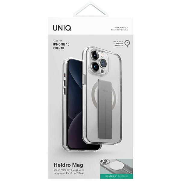 Uniq Heldro Mag Magclick Charging case for iPhone 15 Pro Max - transparent