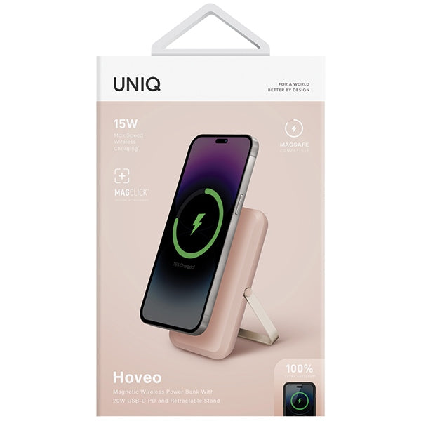 Powerbank Uniq Hoveo magnetic 5000mAh USB-C 20W PD - pink