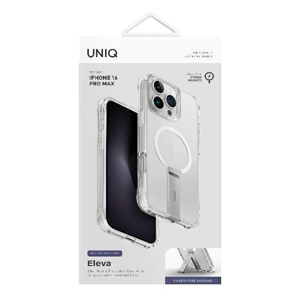 Uniq Eleva with Vertica Stand Case for iPhone 16 Pro Max - Transparent