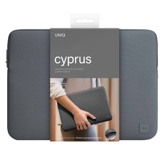 Uniq neoprene laptop Sleeve 14" Cyprus Water-Resistant - gray