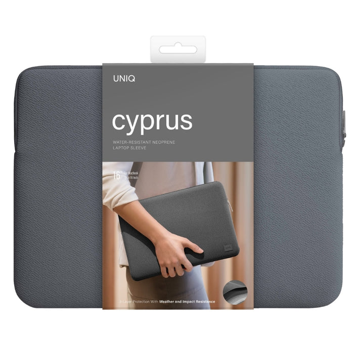 Uniq neoprene laptop Sleeve 16" Cyprus Water-Resistant - gray
