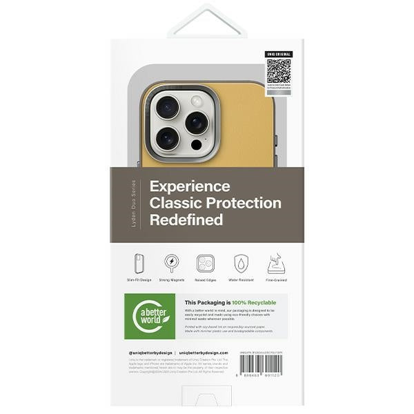 Uniq Lyden DS iPhone 16 Pro 6.3" Magclick Charging case yellow-gray/yellow-gray