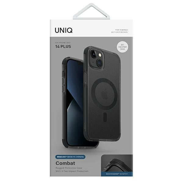 Uniq Combat case iPhone 14 Plus / 15 Plus 6.7" Magclick Charging black/concrete charcoal