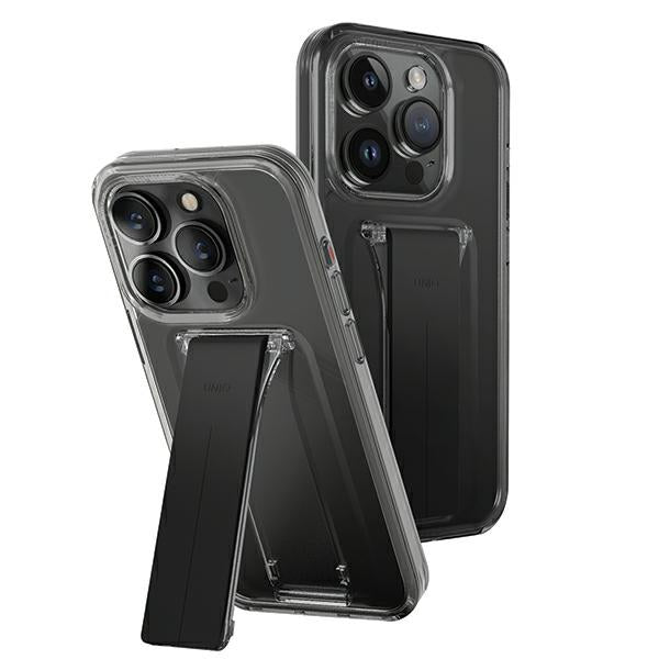 Uniq Heldro Mount case with Stand iPhone 15 Pro 6.1" smoke/vapor smoke