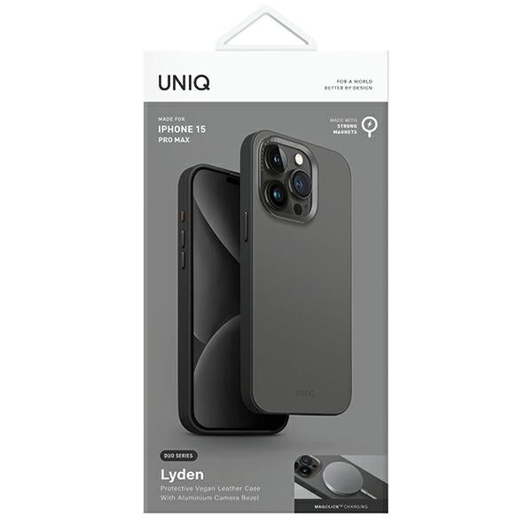 Uniq Lyden DS iPhone 15 Pro Max 6.7" Magclick Charging case grey-black/charcoal grey-black