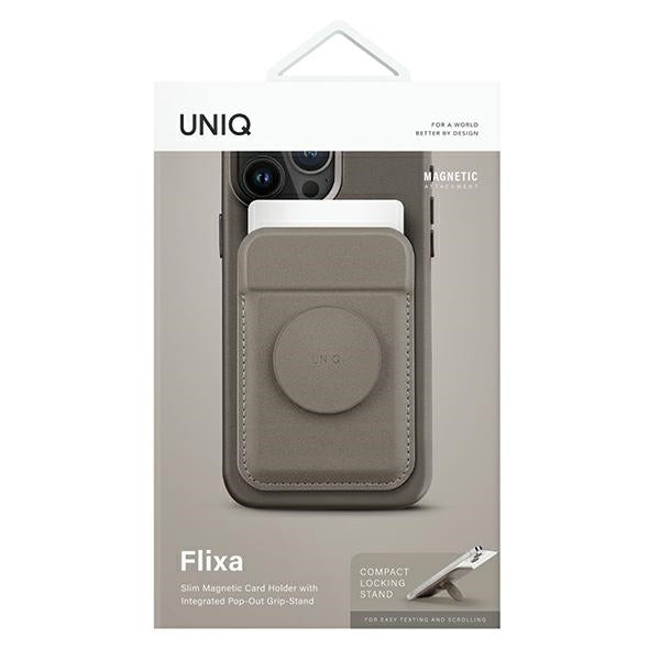 Uniq Flixa Magnetic Card Wallet with Stand Gray/Flint Gray MagSafe