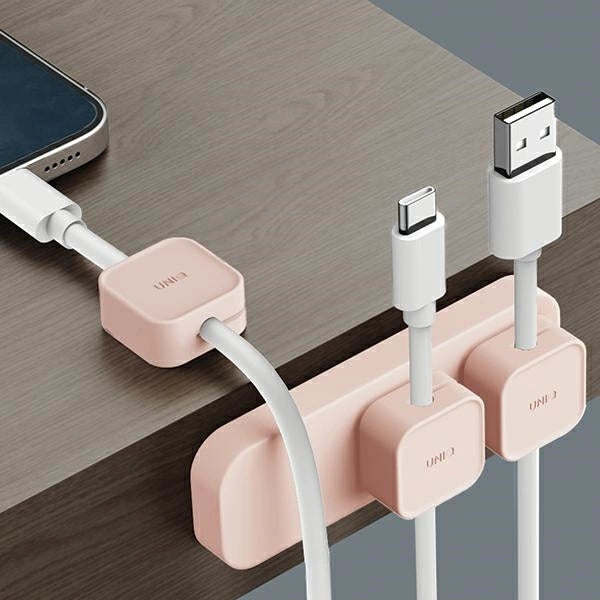 Uniq Pod Mag Magnetic Cable Organizer + Base Pink/Blush Pink
