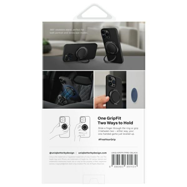Uniq Gripfit Premium 360 Magnetic Mount&amp;Kickstand Magnetic Holder black/carbon black