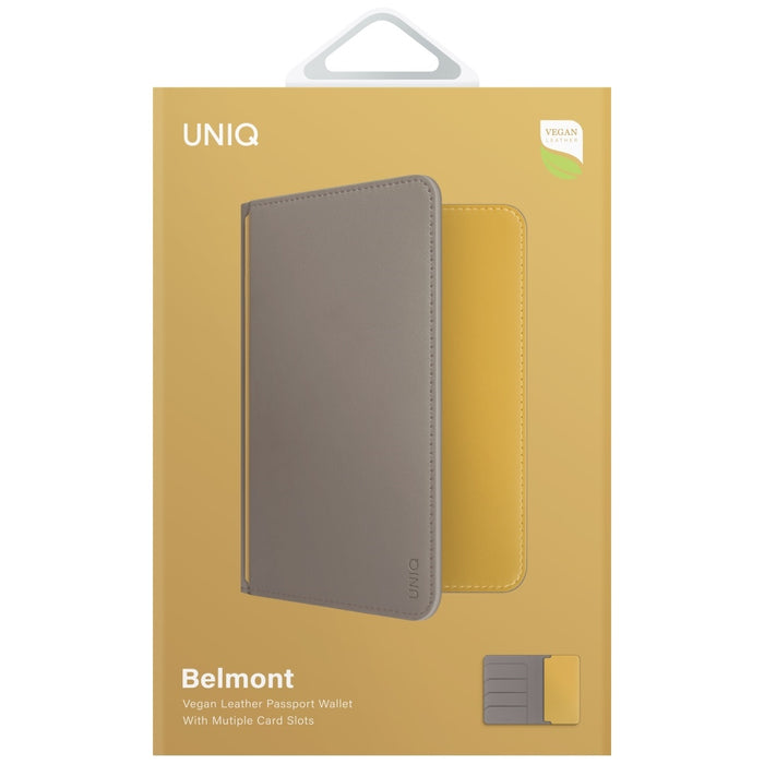 Uniq Belmont RFID Blocking Passport Case - Grey/Yellow