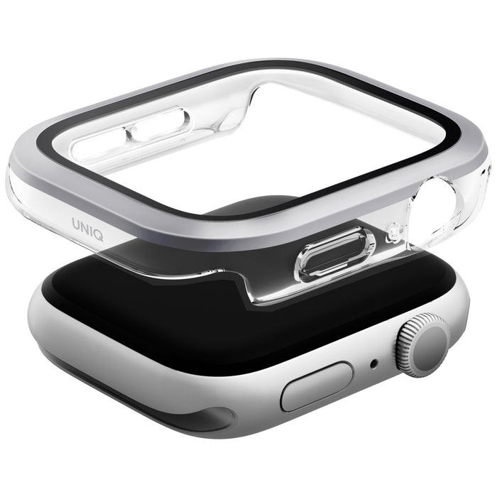 Uniq Voute Tempered Glass Case for Apple Watch 10 42 mm - Silver