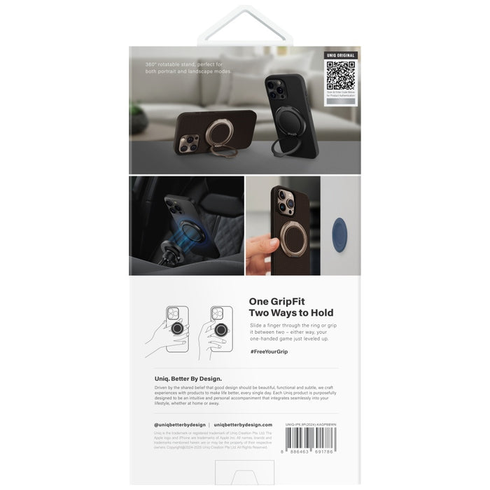 Uniq Keva Air Magclick Charging GripFit Case for iPhone 16 Pro Max - Brown