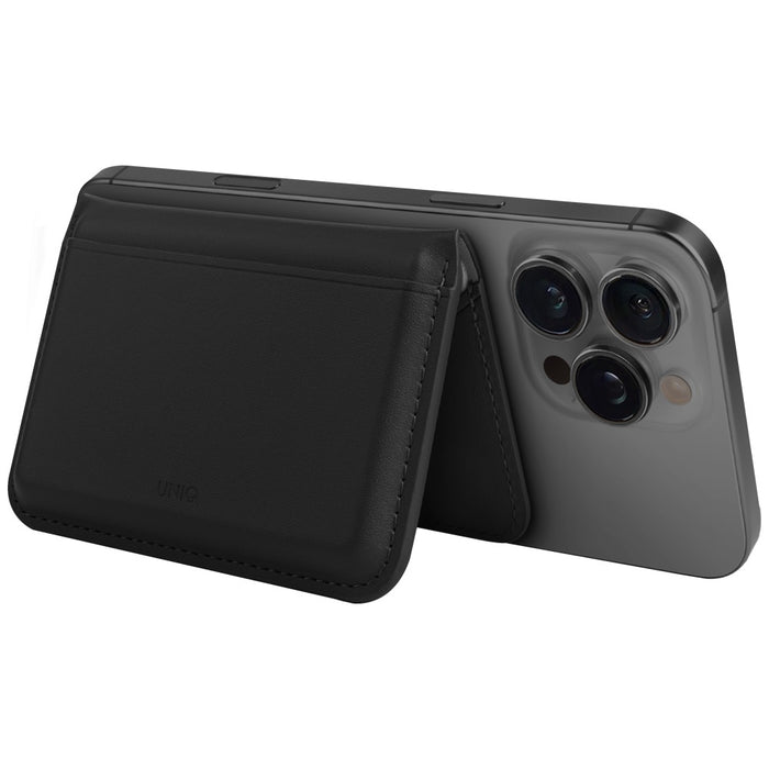 Uniq Lyden DS RFID Magnetic Wallet with Phone Stand - Black