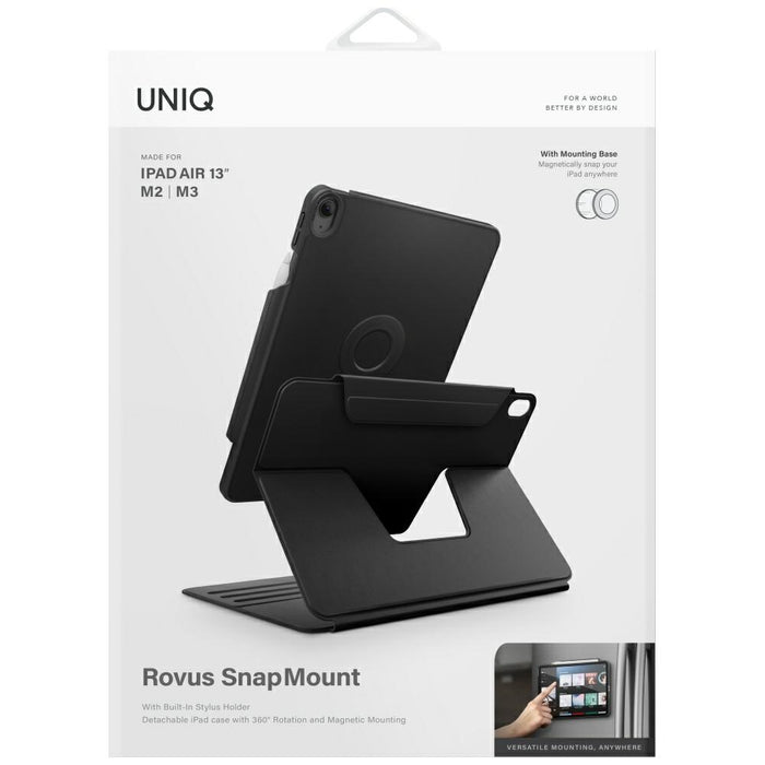 Uniq Rovus Snapmount Magnetic 360 Rotating Detachable case for iPad Air 13" 2024 / 2025 - black