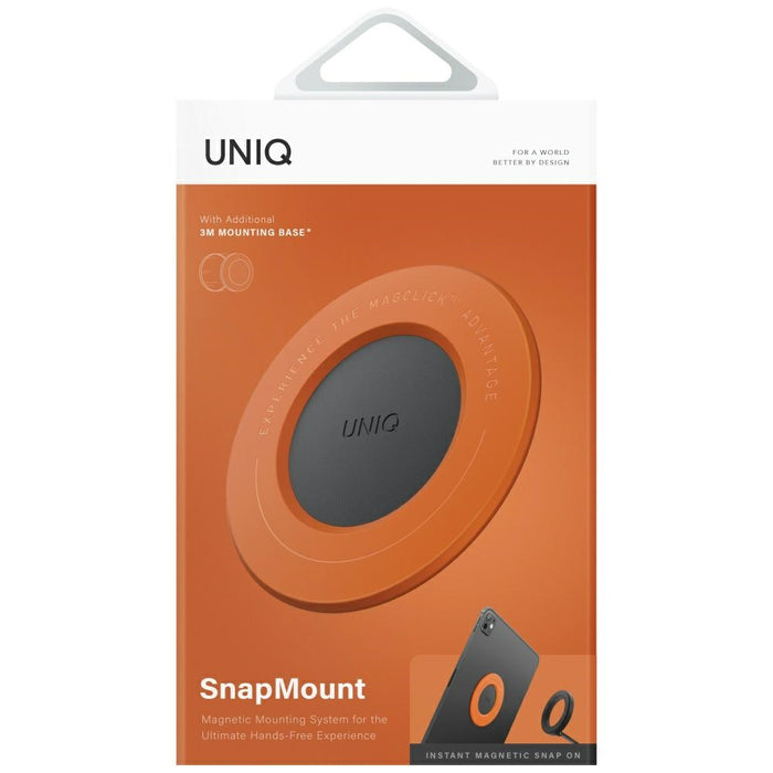 Uniq SnapMount Self-Adhesive Magnetic Holder - Orange and Black