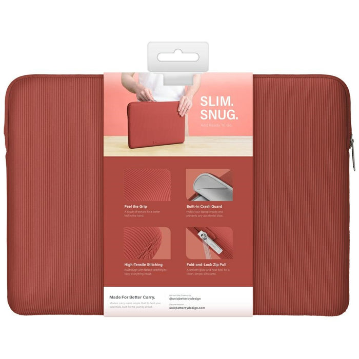 Uniq Cyprus Ridge Edition Laptop Sleeve for a 14" water-resistant neoprene laptop - red