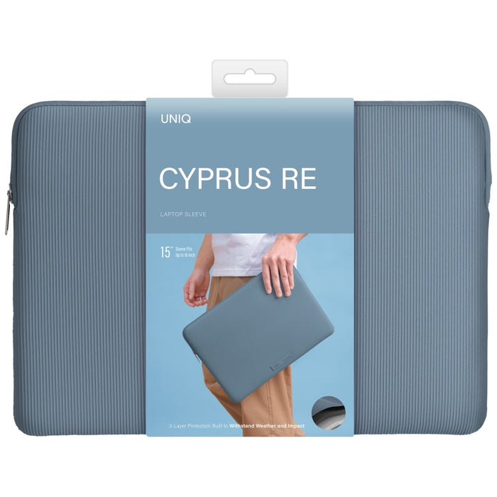 Uniq Cyprus Ridge Edition Laptop Sleeve bag for a 16&quot; water-resistant neoprene laptop - blue