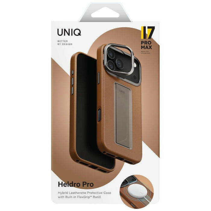 Uniq Heldro Pro Magclick Charging Case for iPhone 17 Pro Max - Brown