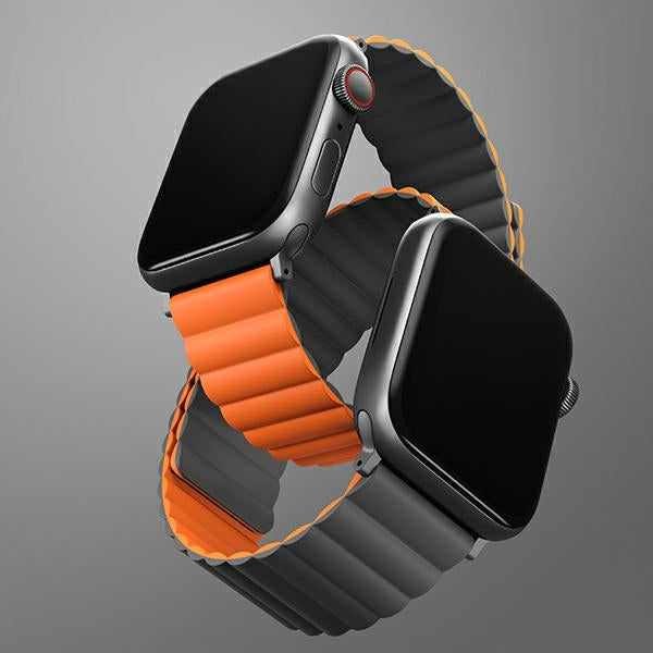 Uniq Revix Magnetic Strap for Apple Watch 42 / 44 / 45 / 49 mm - Black and Orange