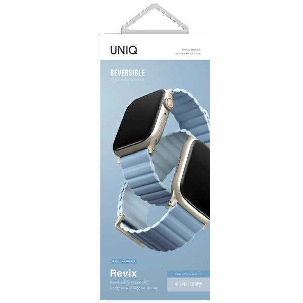 Uniq Revix Premium Magnetic Strap for Apple Watch 38/40/41mm - Blue and White