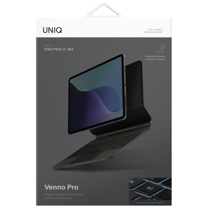 Uniq Venno Pro Magnetic Smart Case with Keyboard for iPad Pro 11" (2024/2025) - Black