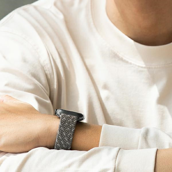 Uniq Aspen Braided Strap for Apple Watch 1/2/3/4/5/6/7/8/SE/SE2 44/42/45mm - Gray