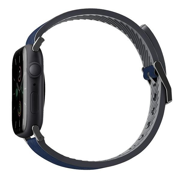 Uniq Straden Leather Hybrid Strap for Apple Watch 1/2/3/4/5/6/7/8/SE/SE2/Ultra 42/44/45/49mm - blue