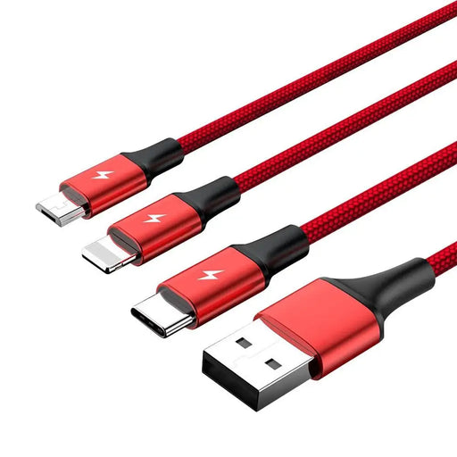 UNITEK C4049RD USB cable 1.2 m USB A USB C/Micro-USB B/Lightning Red - USB cablesAKG-KAB<<<GSM accessoriesAKG<<<ActionPL
