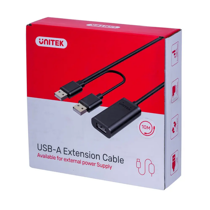 UNITEK Y-278 USB cable USB 2.0 10 m 2 x USB A USB A Black - USB cablesKBA-USB<<<Cables and adaptersKBA<<<ActionPL