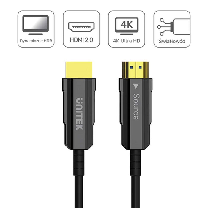 UNITEK HDMI 2.0 AOC 4K 60HZ 12M OPTICAL CABLE