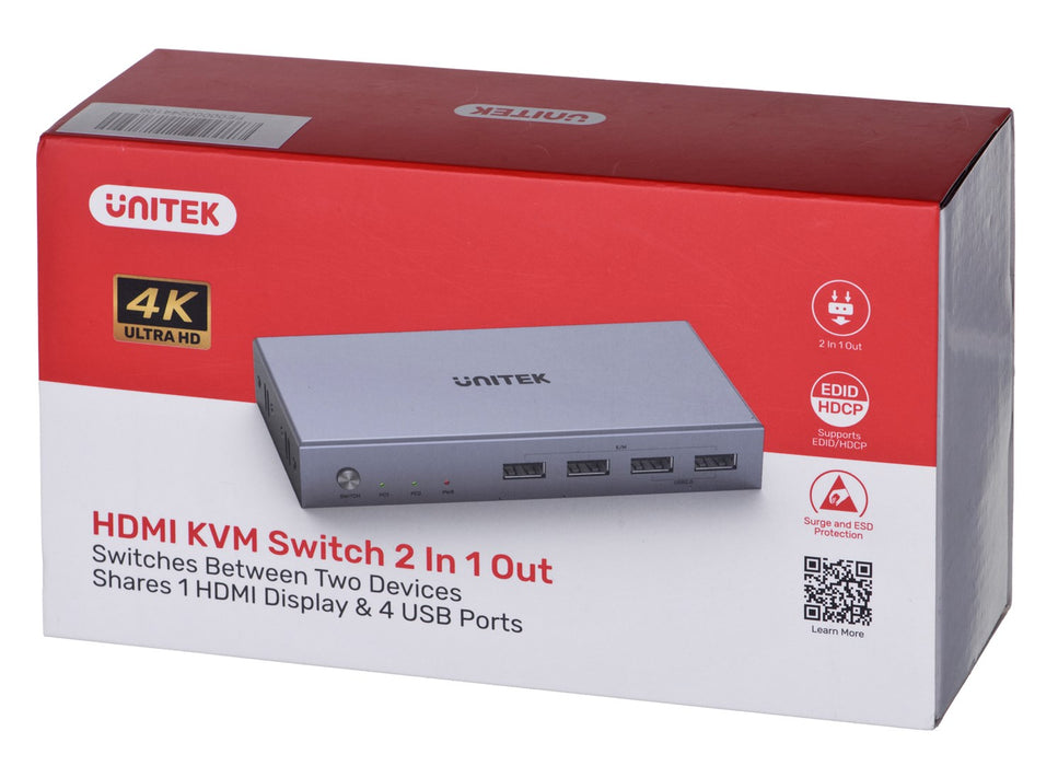 UNITEK V307A KVM switch Grey
