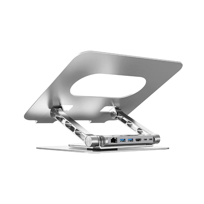 Adjustable laptop stand + USB-C HDMI hub Unitek D1109B01 PD 100W