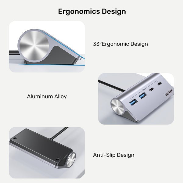 UNITEK ALUMINIUM USB-C HUB 2X USB-A 2X USB-C 5GBPS
