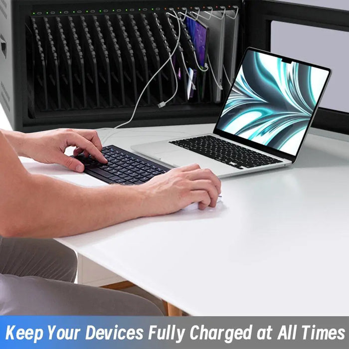 Universal cabinet for charging up to 12 pcs. Estillo IP-2312 tablets for wall mounting or freestanding 12 x USB-C ports