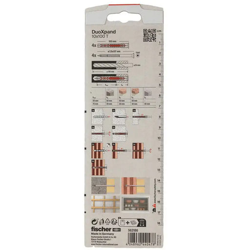 UNIVERSAL DOWEL 10X100 TK 4 PCS. FISCHER DUOXPAND - Комплекти дюбели<<<Дюбели<<<Инструменти и железария<<<Praktiker