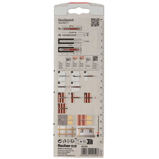 UNIVERSAL DOWEL 10X160 TK 4 PCS. FISCHER DUOXPAND - Комплекти дюбели<<<Дюбели<<<Инструменти и железария<<<Praktiker