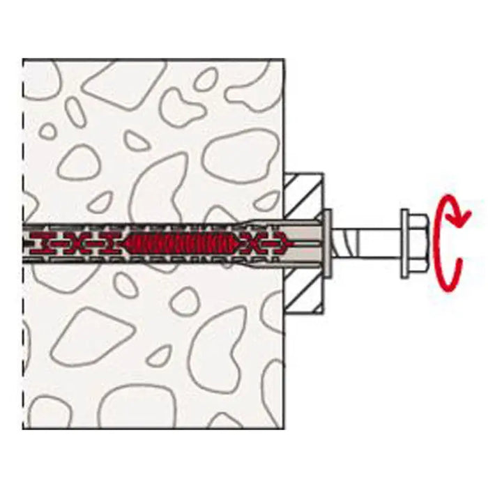 UNIVERSAL DOWEL WITH SCREW 8X80 FUS K 4 PCS. FISCHER DUOXPAND - Комплекти дюбели<<<Дюбели<<<Инструменти и