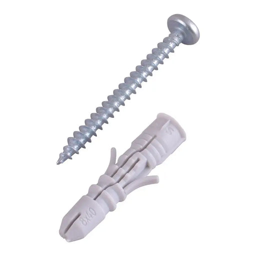 UNIVERSAL DOWEL WITH SCREW F8X40MM 6 PCS SMART - Комплекти дюбели и винтове<<<Дюбели<<<Инструменти и