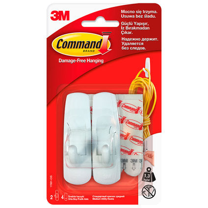 UNIVERSAL HANGERS MEDIUM 2 PCS. 4 STRIPS 1KG./PACK. COMMAND - Продукти за съхранение и организация на дрехи<<<Домашни
