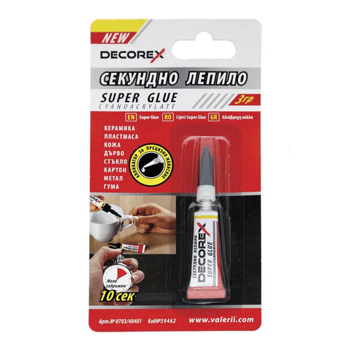 UNIVERSAL SECOND ADHESIVE BLISTER 3 G DECOREX - Лепила<<<Лепила и ленти<<<Бои и лакове<<<Praktiker&&&Лепила<<<Лепила и