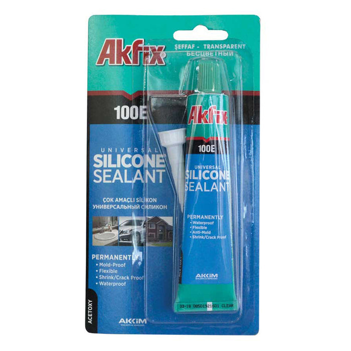 UNIVERSAL SILICONE AKFIX 100E WHITE - Силикони и акрили<<<Лепила за плочки фуги силикони и
