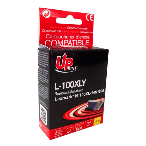 UPRINT 14N1095 ink cartridge LEXMARK 100XL/Lex S305/S405/S505/S605/Pro705/Pro805 Yellow - Касети за струйни