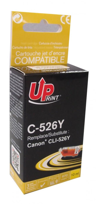 Inkwell UPRINT CLI526 CANON, With chip, Yellow