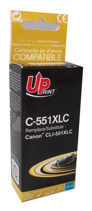 Inkjet UPRINT CLI-551XL CANON, With chip, Cyan