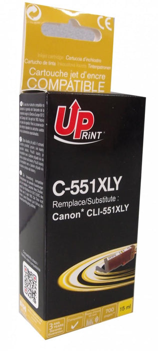 Inkjet UPRINT CLI-551XL CANON, With chip, Yellow