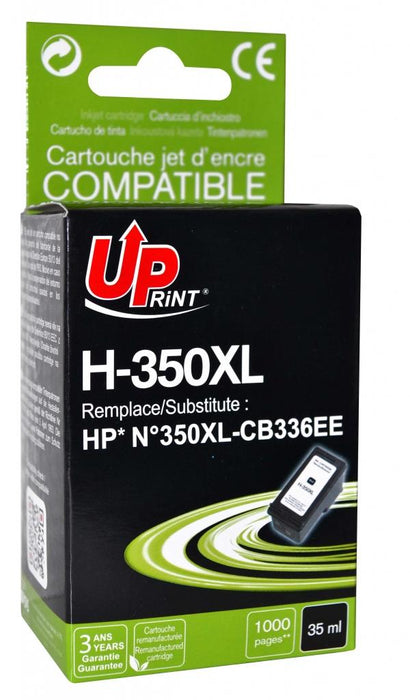 Ink cartridge for inkjet printer UPRINT H-350XL, HP, Black