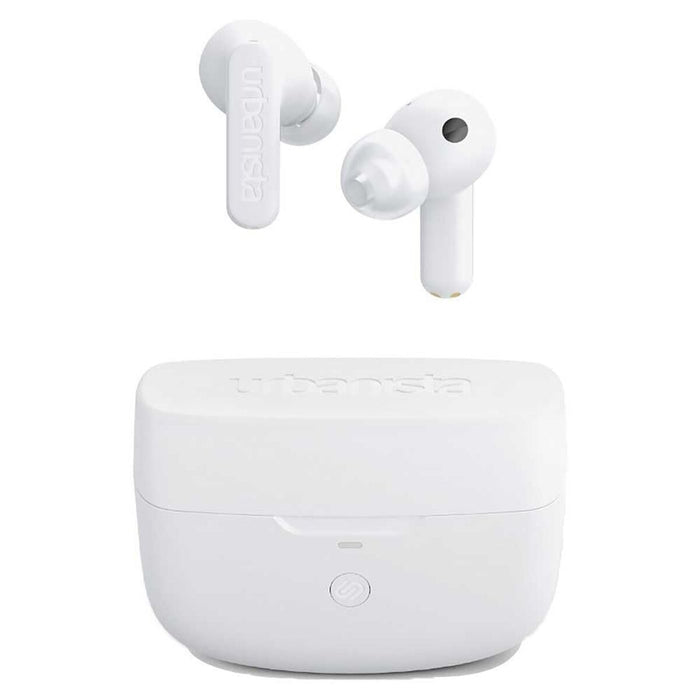 URBANISTA ATLANTA Bluetooth earphones black 34 hours total playtime Hybrid active noise cancelling Touch controls IPX4 white