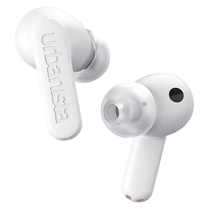 URBANISTA ATLANTA Bluetooth earphones black 34 hours total playtime Hybrid active noise cancelling Touch controls IPX4 white