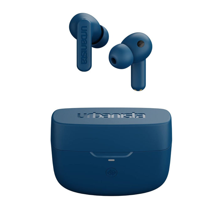 URBANISTA ATLANTA Bluetooth earphones black 34 hours total playtime Hybrid active noise cancelling Touch controls IPX4 blue