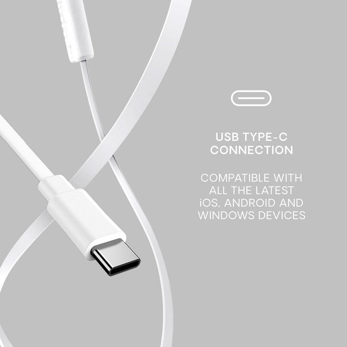 URBANISTA USB-C Headphones with mic impedance 32 Ohm 20-20000 Hz Button controls white